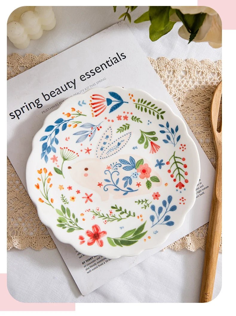 8 - inch cute ceramic plate kitchen ceramic tableware dishes Afternoon tea dessert plate bread/salad plate steak plate - BELMA