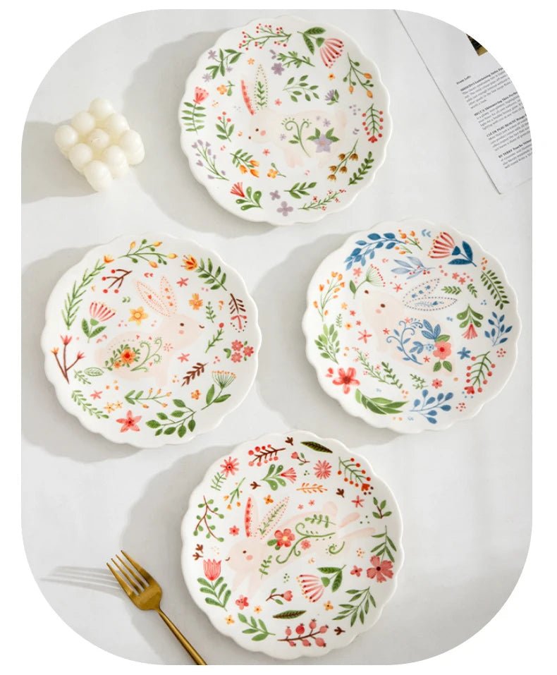 8 - inch cute ceramic plate kitchen ceramic tableware dishes Afternoon tea dessert plate bread/salad plate steak plate - BELMA