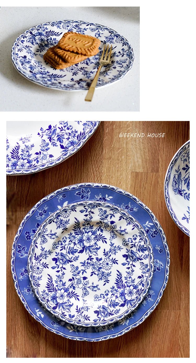 English Cutlery Set Plate Sets Earthware and Dishes Set Vintage Tableware Dining Tables Full Tableware of Plates Dish Dinner Bar - BELMA
