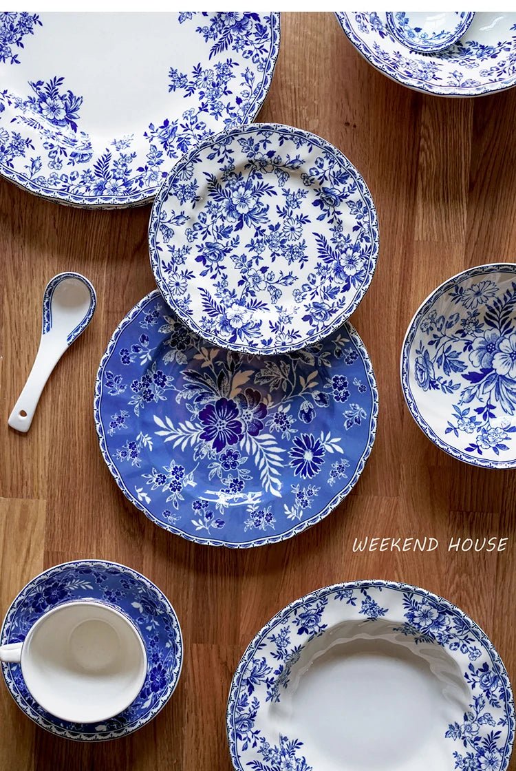 English Cutlery Set Plate Sets Earthware and Dishes Set Vintage Tableware Dining Tables Full Tableware of Plates Dish Dinner Bar - BELMA