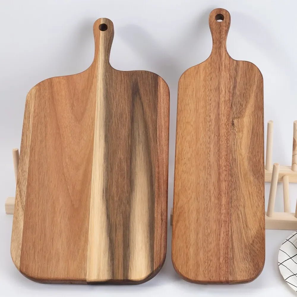Wooden Cutting Board with Handle Kitchen Household Serving Board Wooden Cheese Board Charcuterie Board for Bread Fruit Plates - BELMA