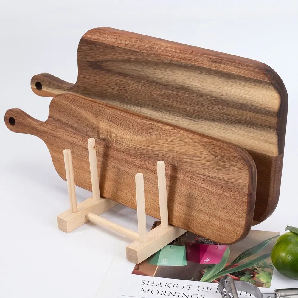 Wooden Cutting Board with Handle Kitchen Household Serving Board Wooden Cheese Board Charcuterie Board for Bread Fruit Plates - BELMA