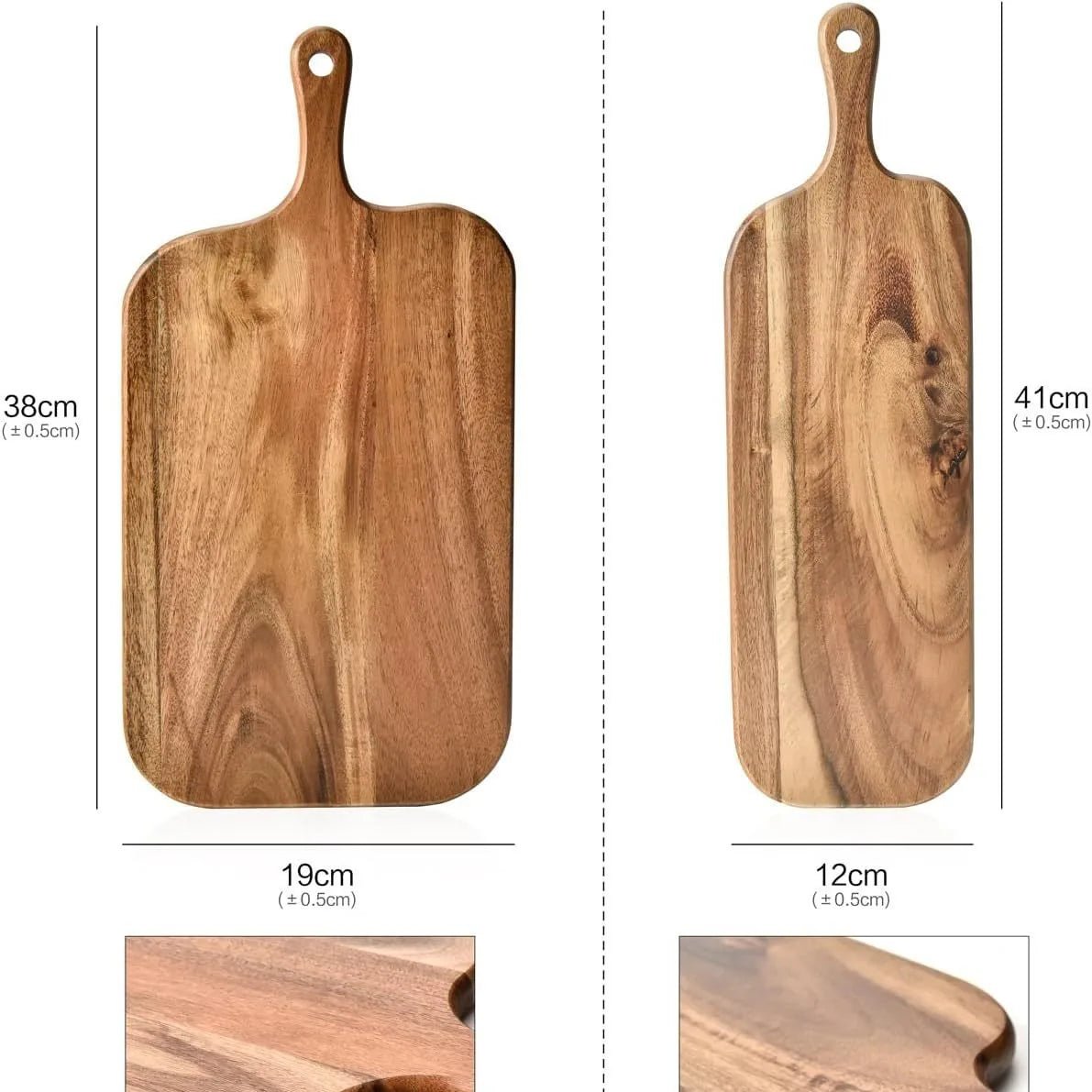 Wooden Cutting Board with Handle Kitchen Household Serving Board Wooden Cheese Board Charcuterie Board for Bread Fruit Plates - BELMA