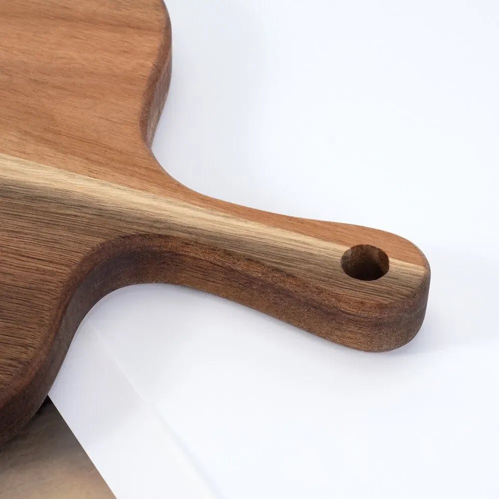 Wooden Cutting Board with Handle Kitchen Household Serving Board Wooden Cheese Board Charcuterie Board for Bread Fruit Plates - BELMA