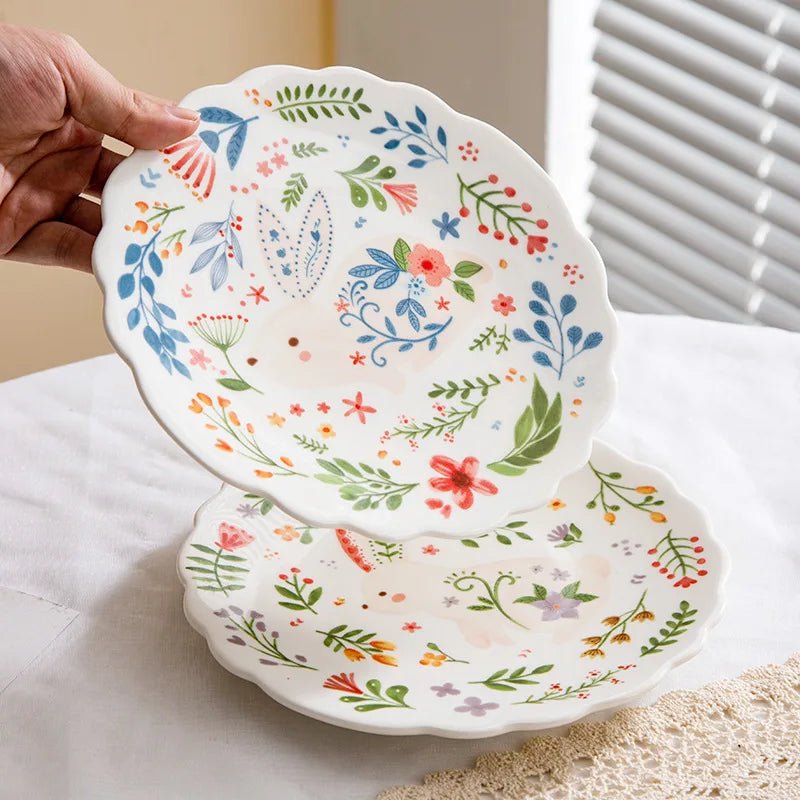 8 - inch cute ceramic plate kitchen ceramic tableware dishes Afternoon tea dessert plate bread/salad plate steak plate - BELMA