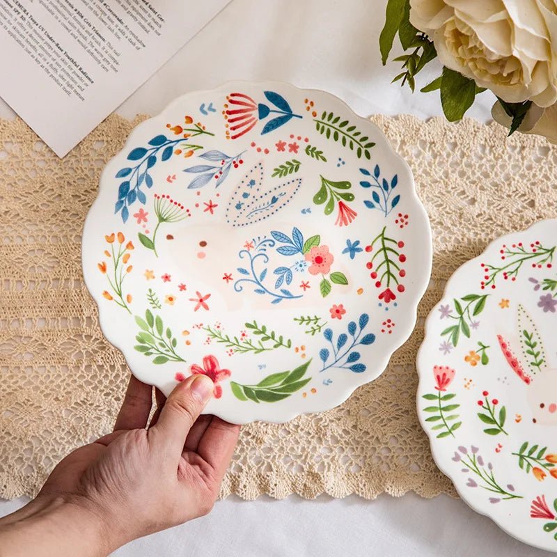 8 - inch cute ceramic plate kitchen ceramic tableware dishes Afternoon tea dessert plate bread/salad plate steak plate - BELMA