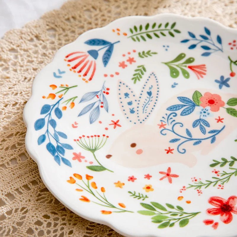 8 - inch cute ceramic plate kitchen ceramic tableware dishes Afternoon tea dessert plate bread/salad plate steak plate - BELMA