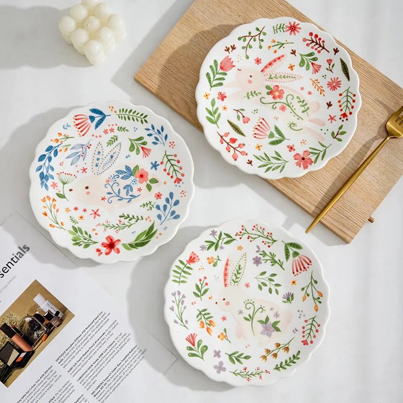 8 - inch cute ceramic plate kitchen ceramic tableware dishes Afternoon tea dessert plate bread/salad plate steak plate - BELMA