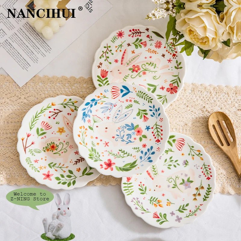 8 - inch cute ceramic plate kitchen ceramic tableware dishes Afternoon tea dessert plate bread/salad plate steak plate - BELMA