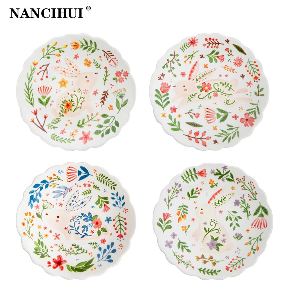8 - inch cute ceramic plate kitchen ceramic tableware dishes Afternoon tea dessert plate bread/salad plate steak plate - BELMA
