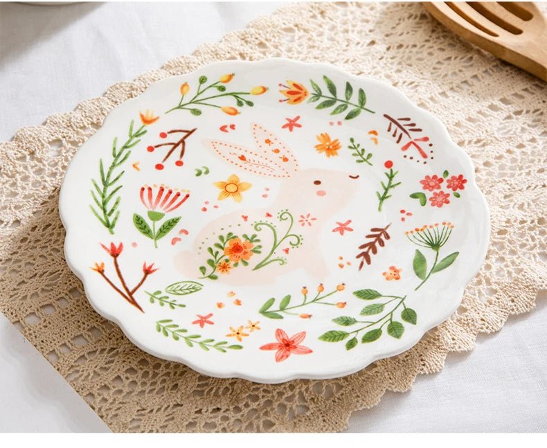 8 - inch cute ceramic plate kitchen ceramic tableware dishes Afternoon tea dessert plate bread/salad plate steak plate - BELMA