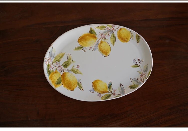 Ceramic Plate European Style Household Porcelain Dinnerware Steak Pasta Vegetale Fruit Salad Plates Kitchen Supplies - BELMA