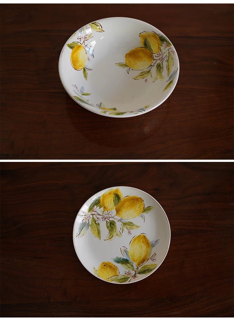Ceramic Plate European Style Household Porcelain Dinnerware Steak Pasta Vegetale Fruit Salad Plates Kitchen Supplies - BELMA