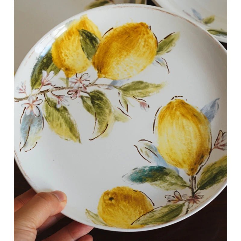 Ceramic Plate European Style Household Porcelain Dinnerware Steak Pasta Vegetale Fruit Salad Plates Kitchen Supplies - BELMA