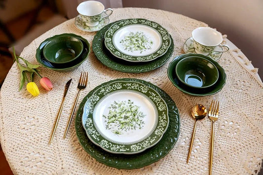 Ceramic Tableware, French Court, Classical, Retro Garden, European Style, Soup Plates, Cups, Plates - BELMA