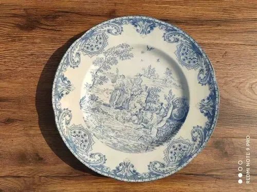 Christmas Creative Shooting Props for Decorating Plates with Blue British Castle Characters, Western Cuisine, Steak and Bread - BELMA