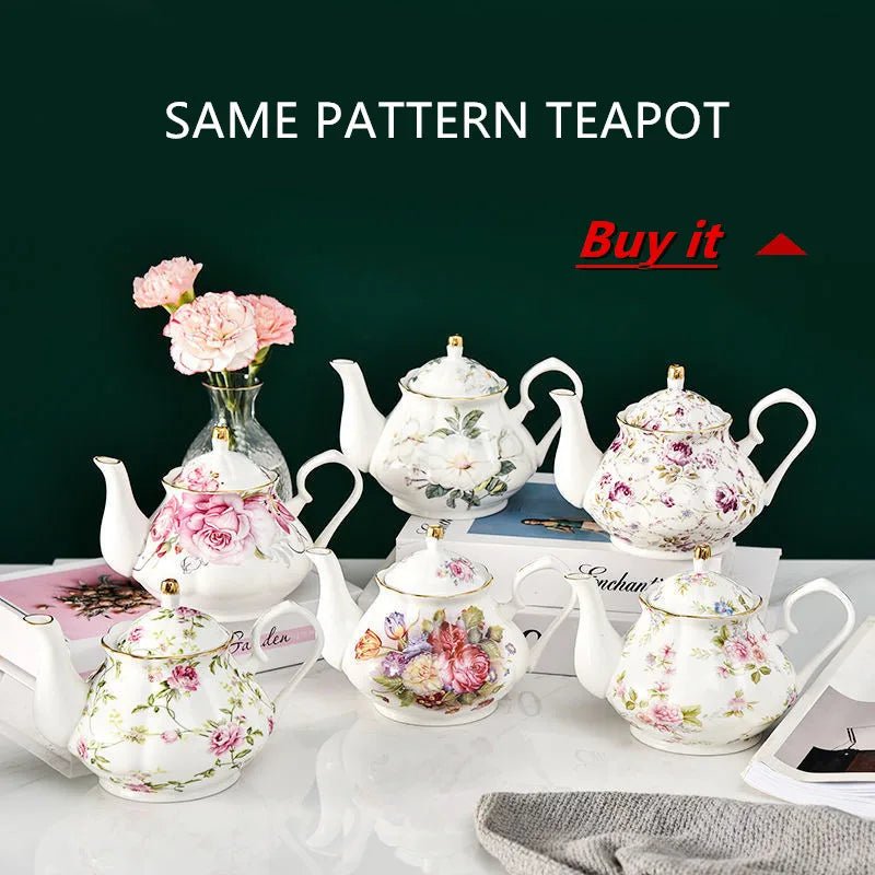 Coffee Cup Saucer Spoon Set Flower Tea Cups Set European Porcelain Cup and Saucer For Coffee Ceramic Cups Mugs Gift - BELMA