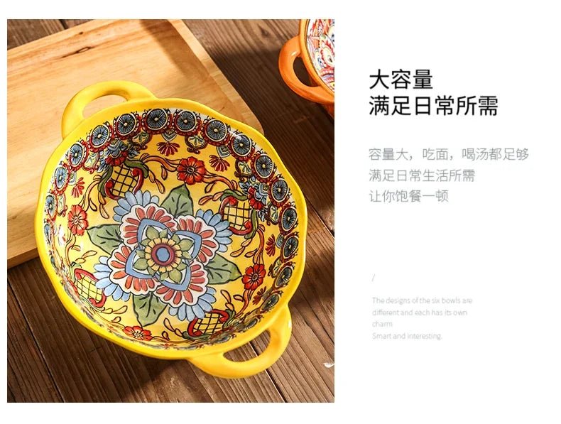 Creative Ceramic Tableware Set, Large Plate, Bohemian Style Dish Combination, Dinner Plate Set, Bowl and Plate Set - BELMA
