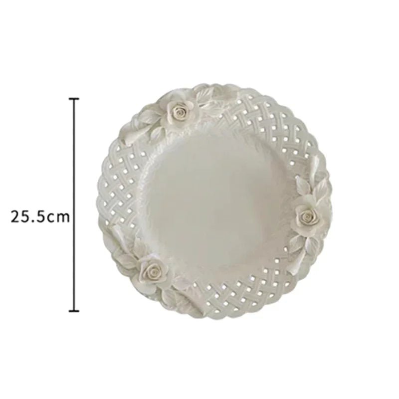 Creative Relief Exquisite Ceramic Plate Afternoon Tea Dessert Fruits High Footed Plate French Style Party Unique Dining Plates - BELMA