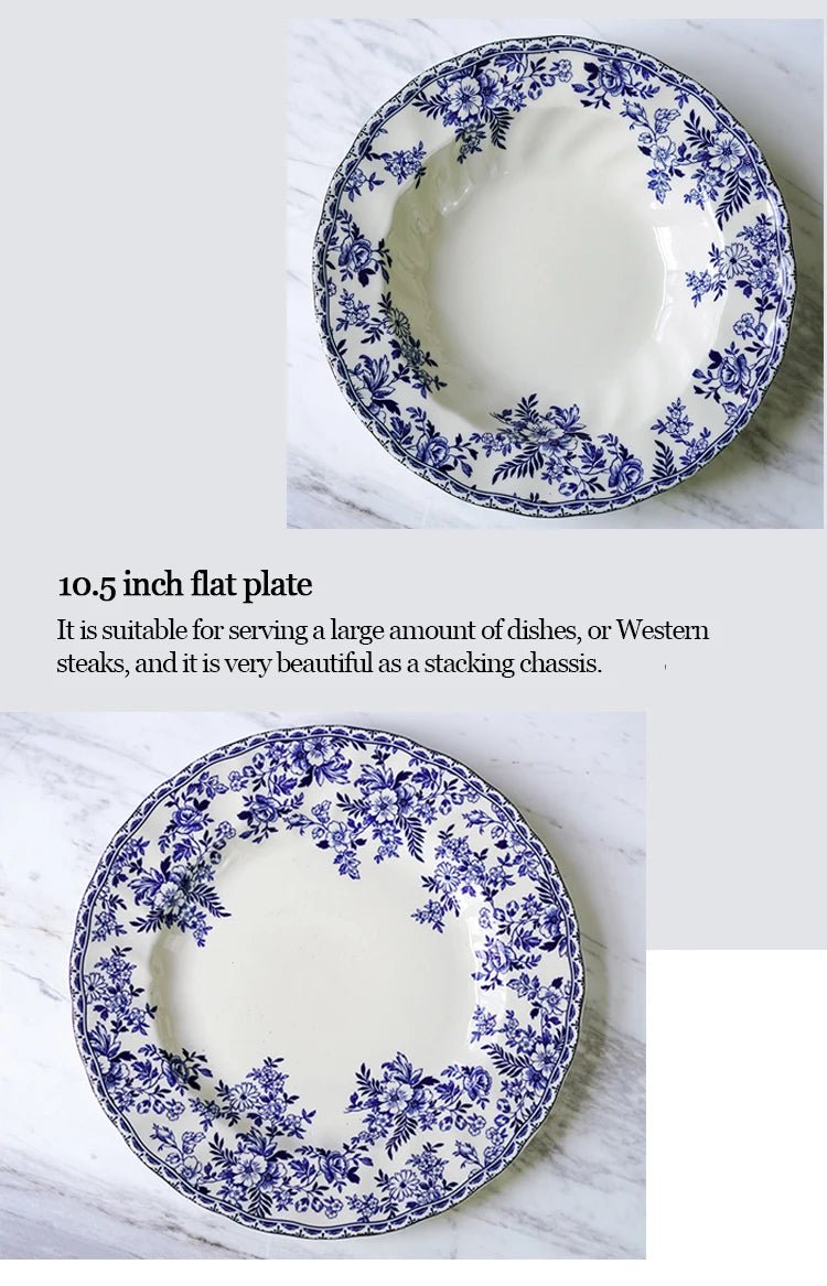 English Cutlery Set Plate Sets Earthware and Dishes Set Vintage Tableware Dining Tables Full Tableware of Plates Dish Dinner Bar - BELMA