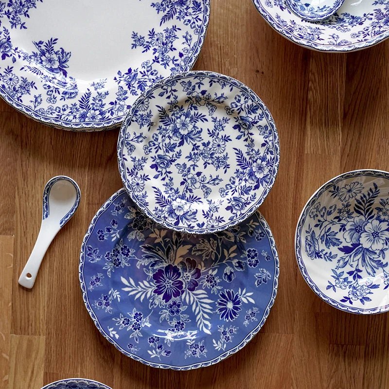 English Cutlery Set Plate Sets Earthware and Dishes Set Vintage Tableware Dining Tables Full Tableware of Plates Dish Dinner Bar - BELMA