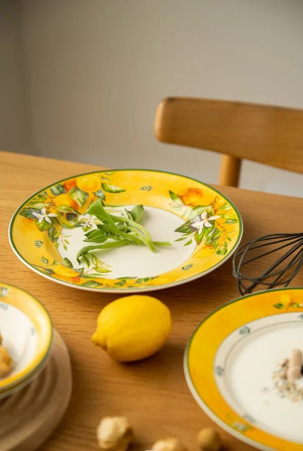 Light luxury household retro European style tableware, ceramic rice bowls, steak plates, soup plates - BELMA