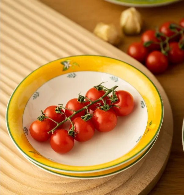 Light luxury household retro European style tableware, ceramic rice bowls, steak plates, soup plates - BELMA