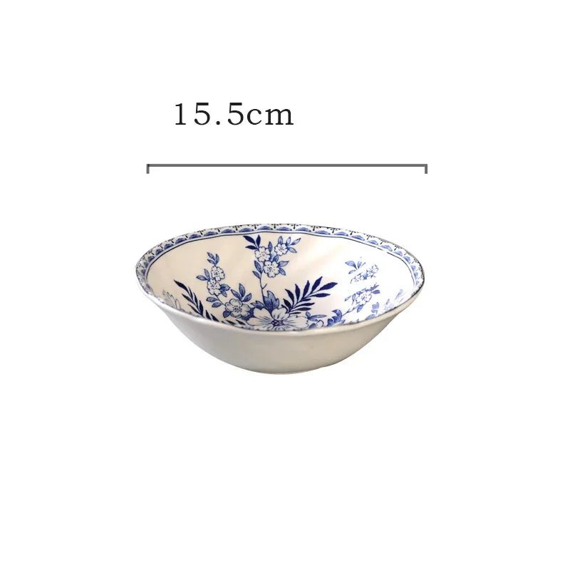 Pastoral Style Plate Set Plant Flowers Series Dinner Plate Steak Pasta Dishes Dessert Salad Soup Tableware Vintage Ceramic Plate - BELMA