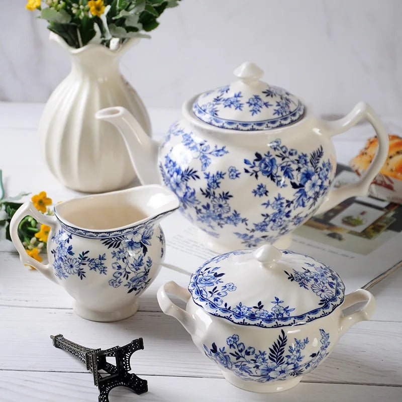 Pastoral Style Plate Set Plant Flowers Series Dinner Plate Steak Pasta Dishes Dessert Salad Soup Tableware Vintage Ceramic Plate - BELMA